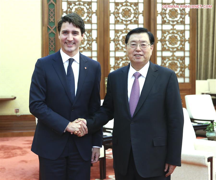 CHINA-BEIJING-ZHANG DEJIANG-CANADIAN PM-MEETING (CN)