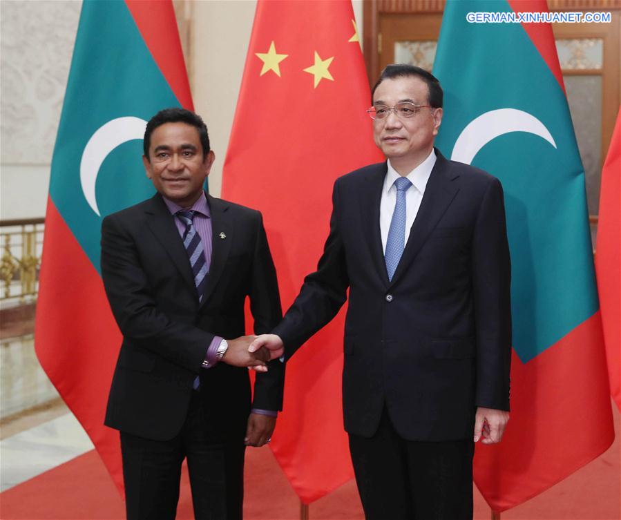 CHINA-BEIJING-LI KEQIANG-MALDIVES PRESIDENT-MEETING (CN)