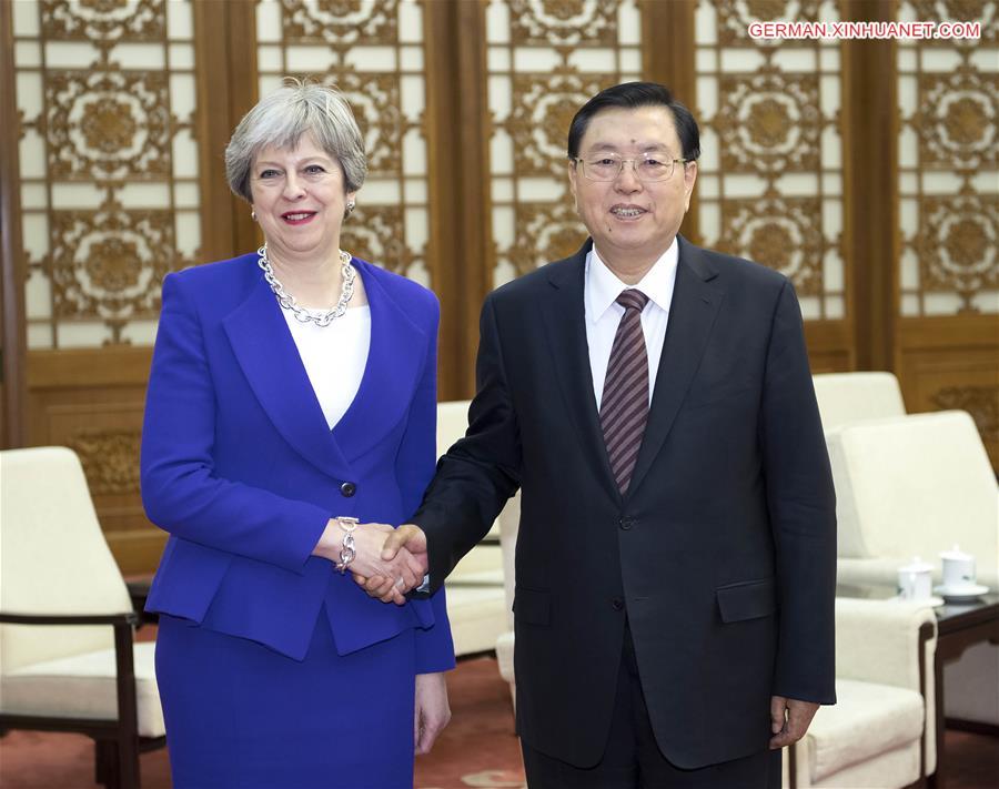 CHINA-BEIJING-ZHANG DEJIANG-BRITISH PM-MEET(CN)