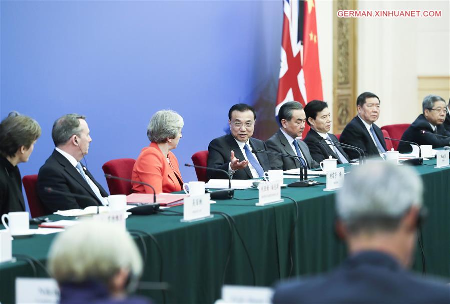 CHINA-BEIJING-LI KEQIANG-THERESA MAY-CHINA-UK CEO COUNCIL (CN)