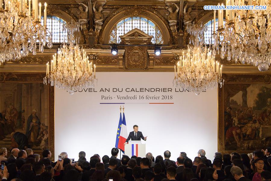 FRANCE-PARIS-PRESIDENT-MACRON-CHINESE LUNAR NEW YEAR-RECEPTION