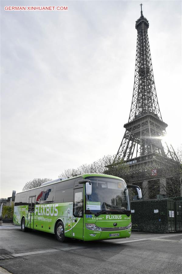 FRANCE-PARIS-TRANSPORTATION-FLIXBUS-YUTONG-ELECTRIC BUS
