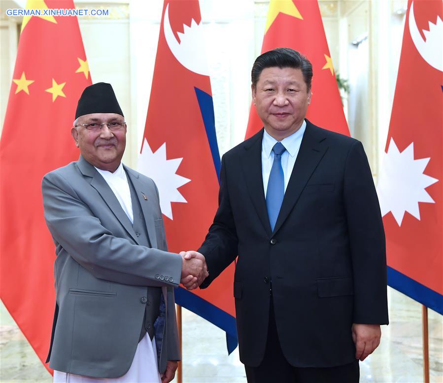 CHINA-BEIJING-XI JINPING-NEPAL-PM-MEETING (CN)