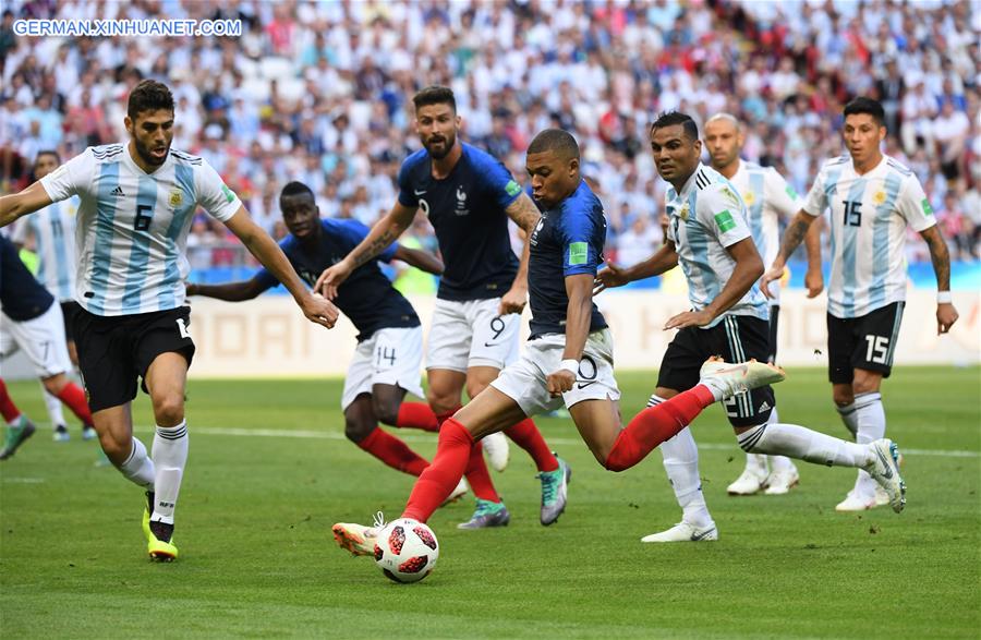(SP)RUSSIA-KAZAN-2018 WORLD CUP-ROUND OF 16-FRANCE VS ARGENTINA