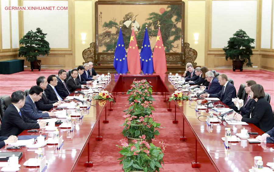 CHINA-EU-LEADERS' MEETING-LI KEQIANG-TUSK-JUNCKER (CN)