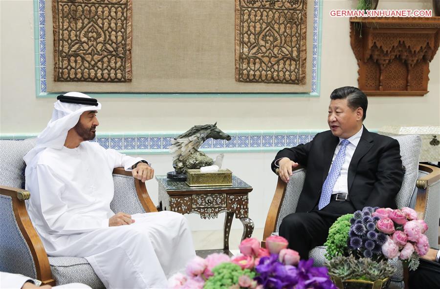 UAE-CHINA-XI JINPING-CROWN PRINCE OF ABU DHABI-MEETING 