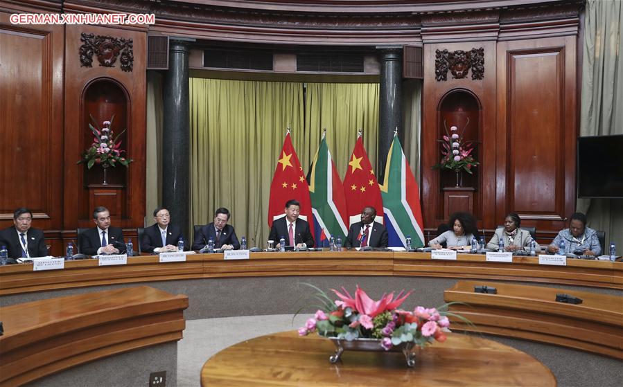 SOUTH AFRICA-PRETORIA-CHINA-XI JINPING-CYRIL RAMAPHOSA-TALKS