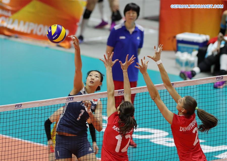 (SP)JAPAN-SAPPORO-VOLLEYBALL-WOMEN'S WORLD CHAMPIONSHIP-CHINA VS BULGARIA