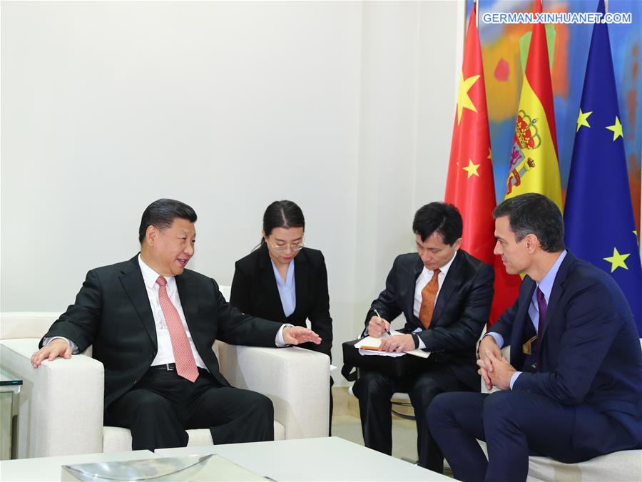 SPAIN-MADRID-XI JINPING-SPANISH PM-MEETING