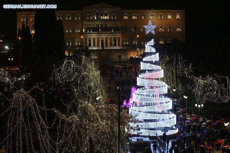GREECE-ATHENS-CHRISTMAS TREE-LIGHTING