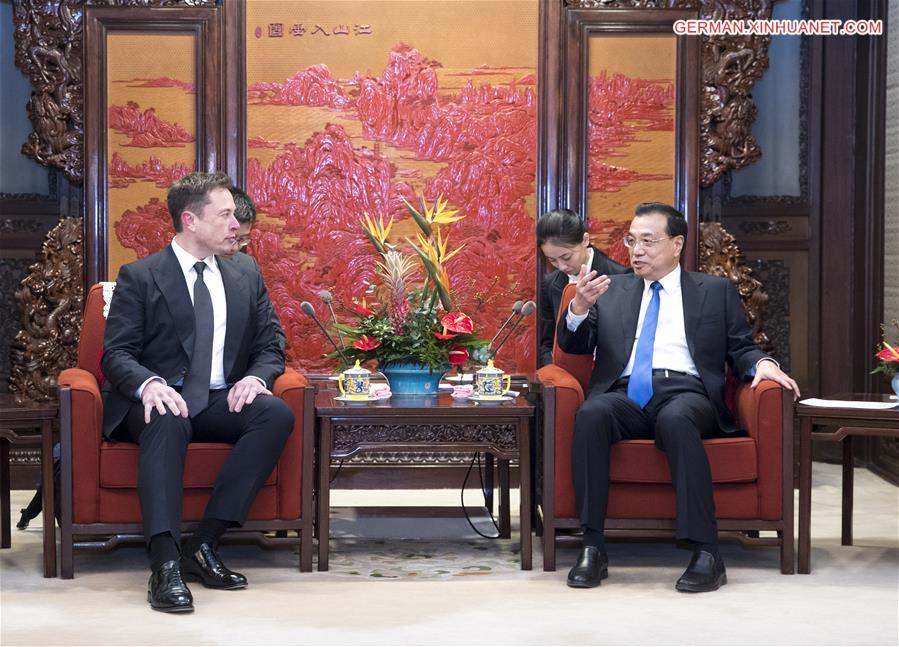 CHINA-BEIJING-LI KEQIANG-TESLA CEO-MUSK-MEETING (CN)