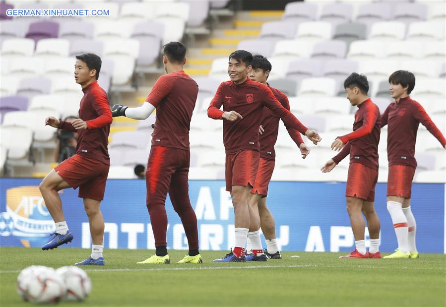 (SP)UAE-AL AIN-SOCCER-AFC ASIAN CUP 2019-ROUND OF 16-CHN-TRAINING SESSION
