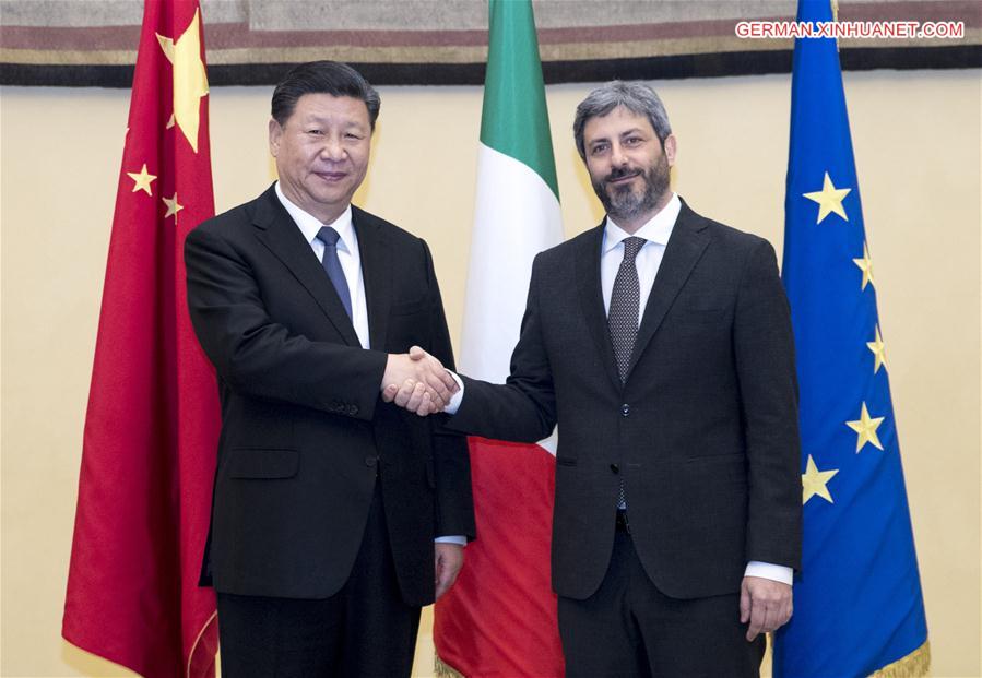 ITALY-ROME-XI JINPING-LOWER HOUSE SPEAKER-MEETING