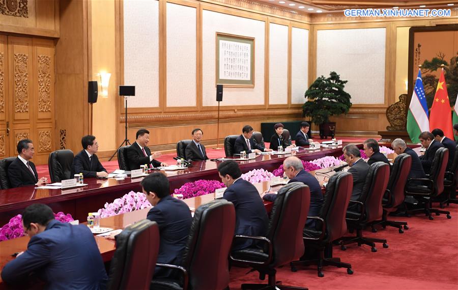 (BRF)CHINA-BEIJING-XI JINPING-UZBEK PRESIDENT-MEETING (CN)