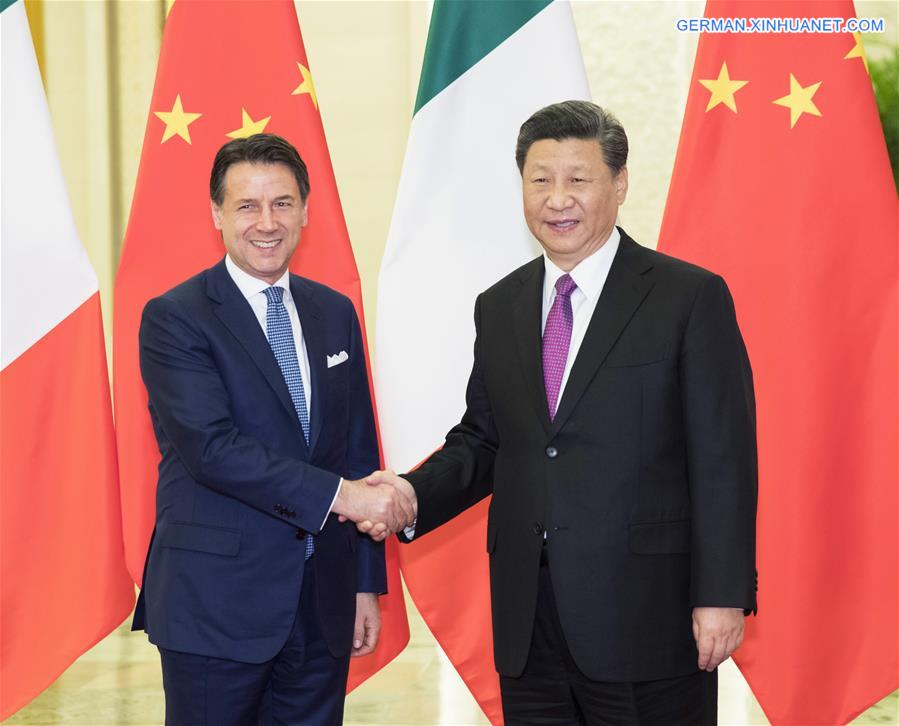 (BRF)CHINA-BEIJING-XI JINPING-ITALIAN PM-MEETING (CN)