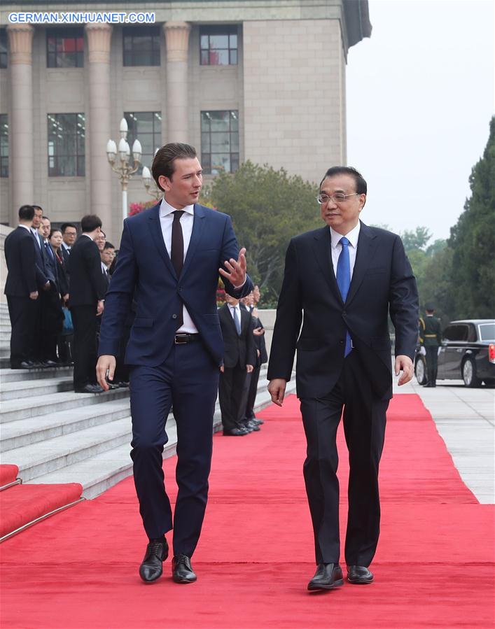 CHINA-BEIJING-LI KEQIANG-AUSTRIAN CHANCELLOR-TALKS (CN)