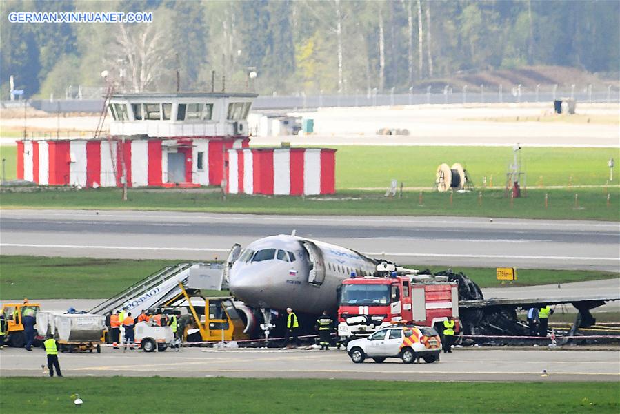 RUSSIA-MOSCOW-PLANE FIRE