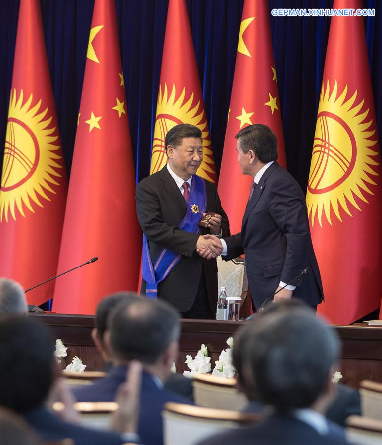 KYRGYZSTAN-BISHKEK-CHINA-XI JINPING-NATIONAL PRIZE