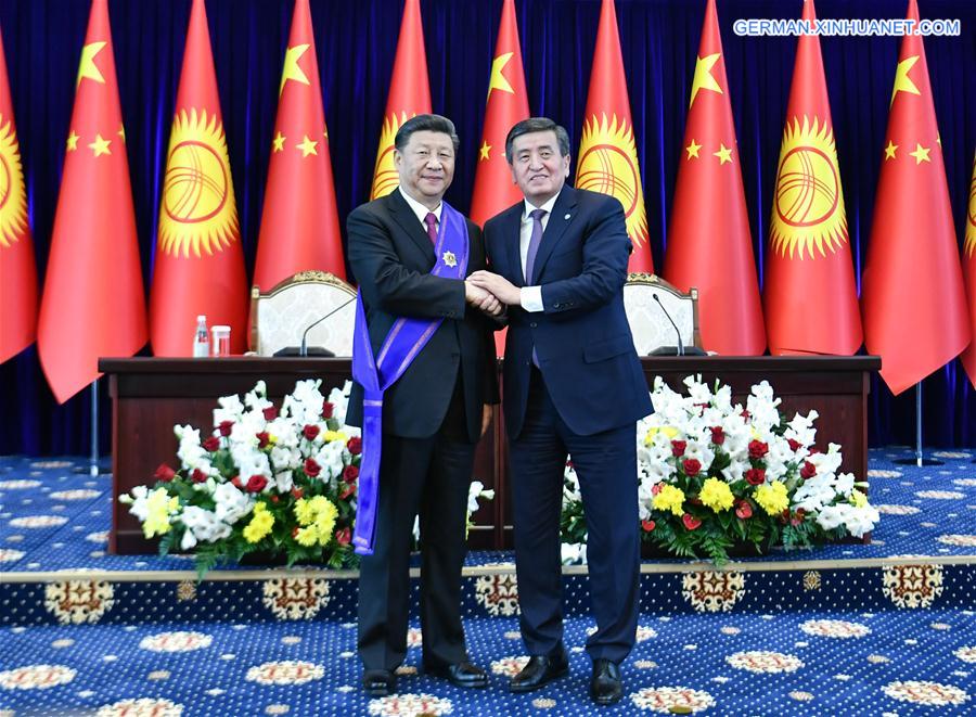 KYRGYZSTAN-BISHKEK-CHINA-XI JINPING-NATIONAL PRIZE