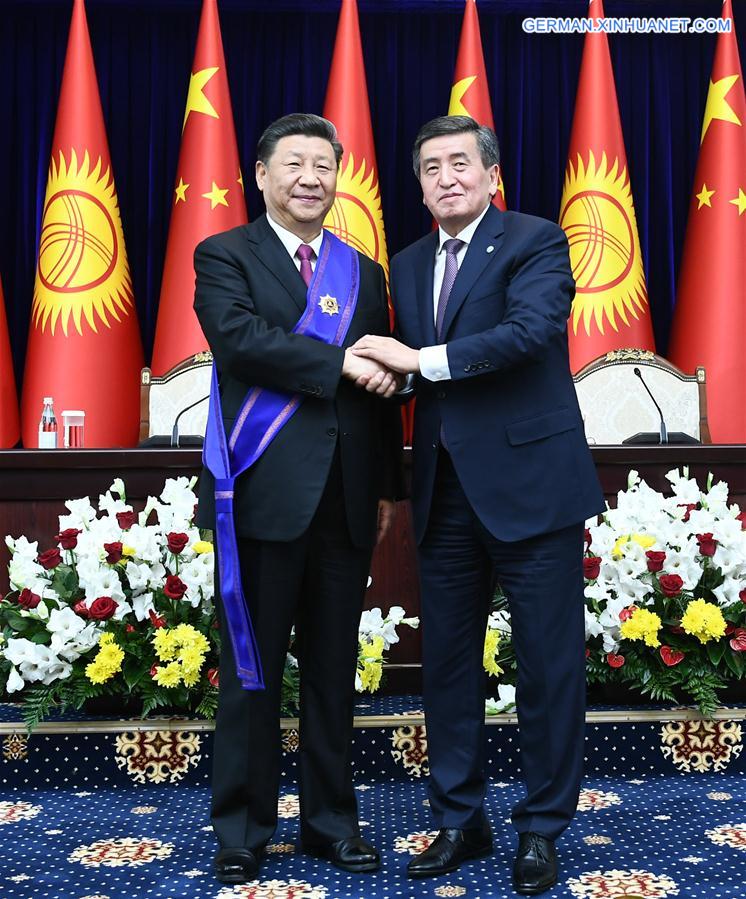 KYRGYZSTAN-BISHKEK-CHINA-XI JINPING-NATIONAL PRIZE