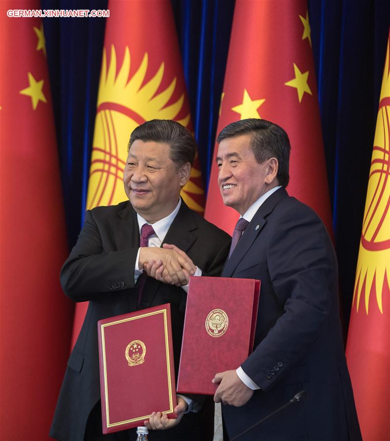 KYRGYZSTAN-BISHKEK-CHINA-PRESIDENTS-TALKS