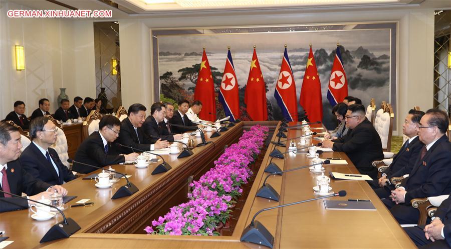 DPRK-PYONGYANG-CHINA-XI JINPING-KIM JONG UN-TALKS