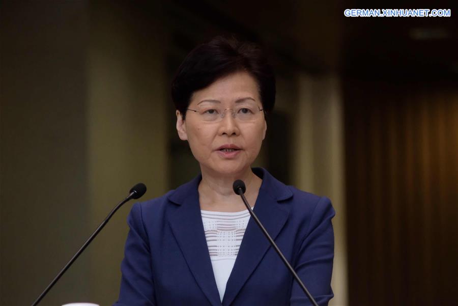 CHINA-HONG KONG-CARRIE LAM-APPEAL-STOP VIOLENCE (CN)