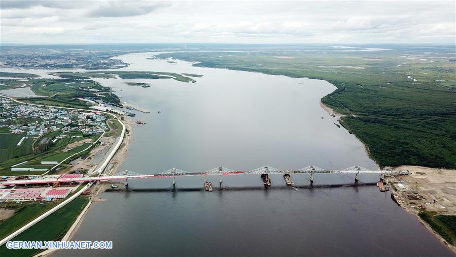 CHINA-HEILONGJIANG-CHINA-RUSSIA HIGHWAY BRIDGE-CONSTRUCTION (CN)