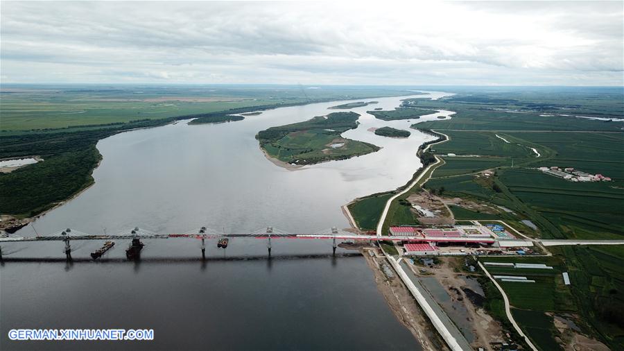 CHINA-HEILONGJIANG-CHINA-RUSSIA HIGHWAY BRIDGE-CONSTRUCTION (CN)