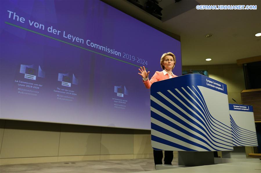 (PORTRAITS)BELGIUM-BRUSSELS-EU-URSULA VON DER LEYEN-PRESS CONFERENCE