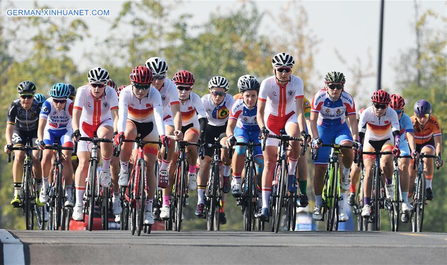 (SP)CHINA-WUHAN-7TH MILITARY WORLD GAMES-CYCLING ROAD-WOMEN'S TEAM ROAD RACE