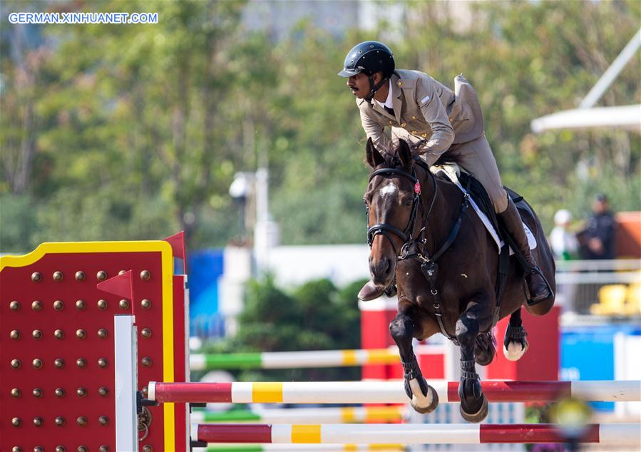 (SP)CHINA-WUHAN-7TH MILITARY WORLD GAMES-EQUESTRIAN-JUMPING INDIVIDUAL  