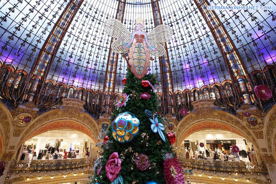 FRANCE-PARIS-GALERIES LAFAYETTE-CHRISTMAS TREE