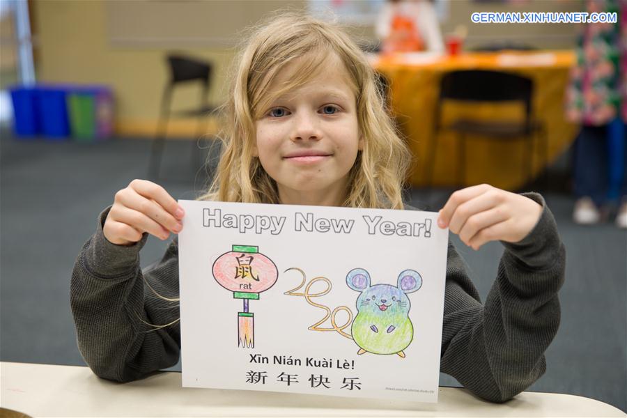 U.S.-TEXAS-DALLAS-CHINESE NEW YEAR-KIDS-PAINTING