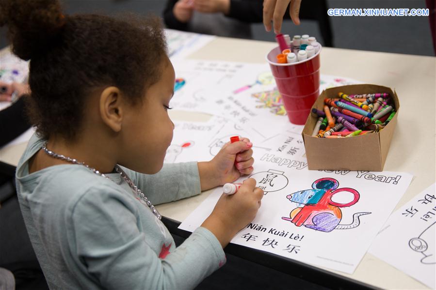 U.S.-TEXAS-DALLAS-CHINESE NEW YEAR-KIDS-PAINTING