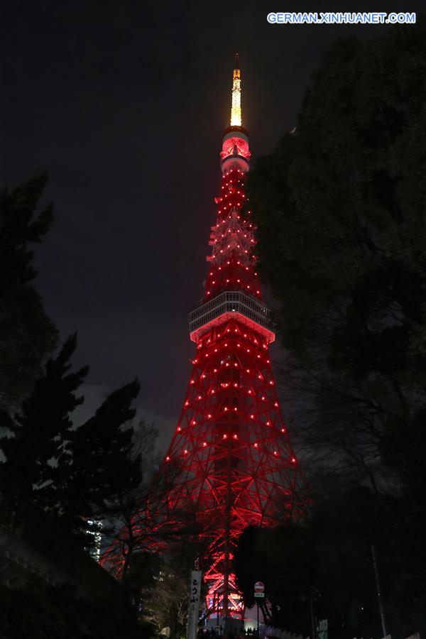 JAPAN-TOKYO-TOKYO TOWER-ILLUMINATION-CHINA-LUNAR NEW YEAR