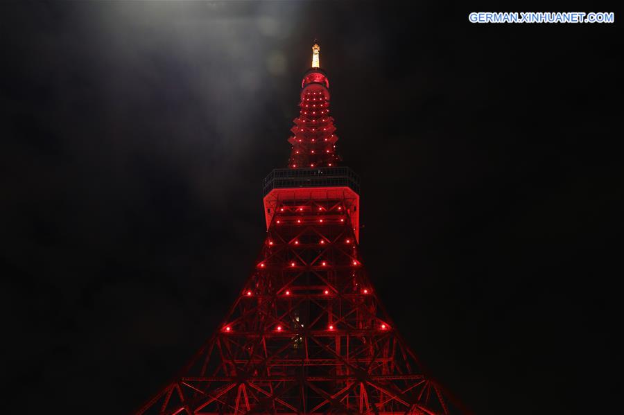 JAPAN-TOKYO-TOKYO TOWER-ILLUMINATION-CHINA-LUNAR NEW YEAR