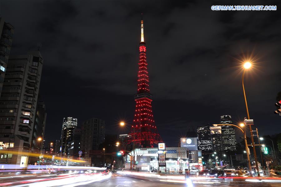 JAPAN-TOKYO-TOKYO TOWER-ILLUMINATION-CHINA-LUNAR NEW YEAR