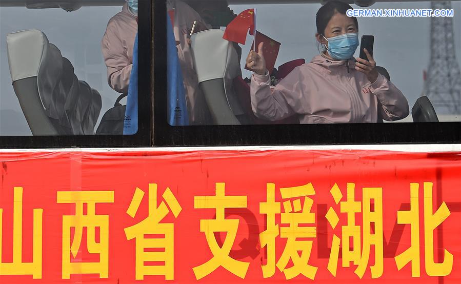 CHINA-SHANXI-TAIYUAN-MEDICAL WORKERS-RETURN FROM HUBEI (CN)