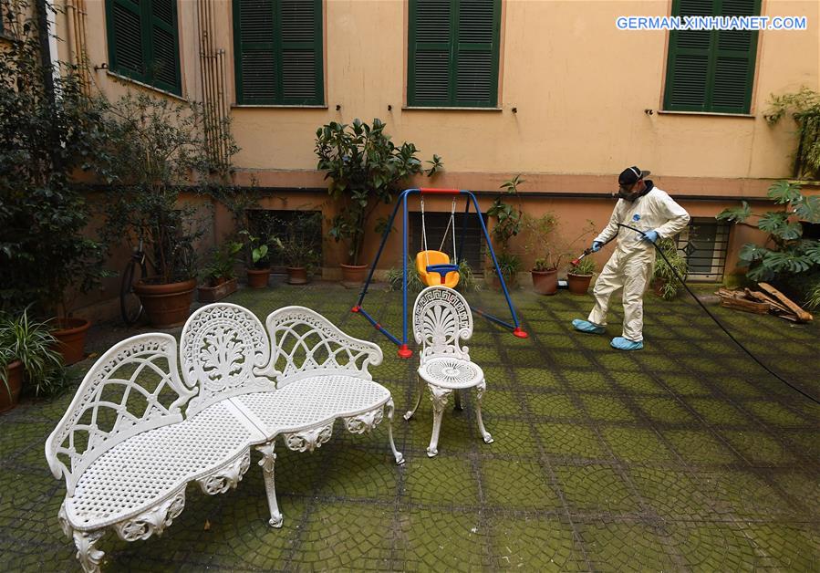 ITALY-ROME-COVID-19-DISINFECTION