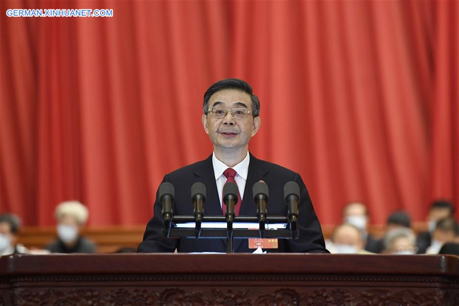 (TWO SESSIONS)CHINA-BEIJING-NPC-ANNUAL SESSION-SECOND PLENARY MEETING-ZHOU QIANG-WORK REPORT (CN)