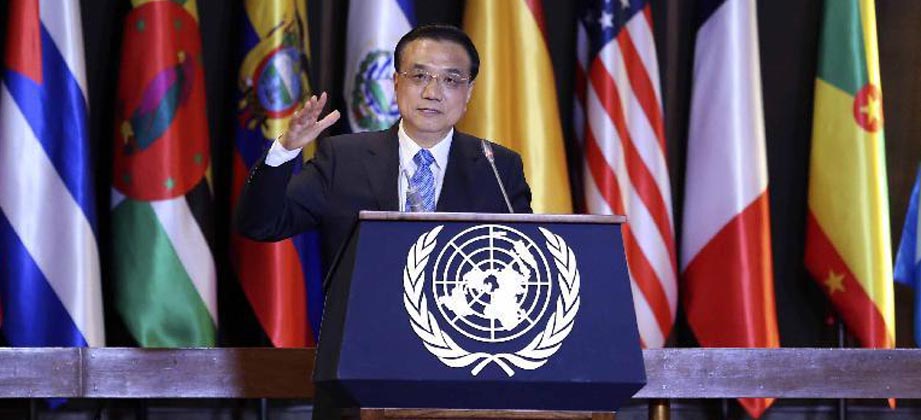 Li Keqiang hält bei der ECLAC eine Rede