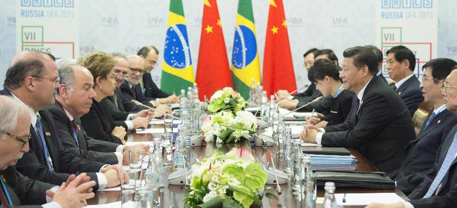 Xi Jinping trifft Dilma Rousseff in Ufa