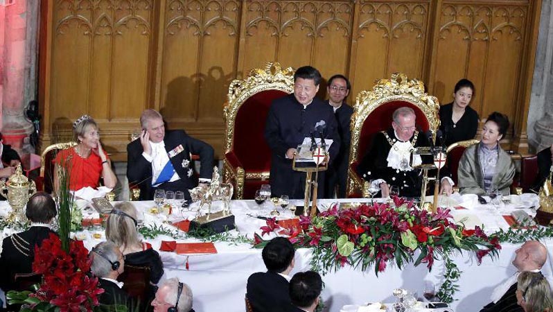Xi Jinping hält eine Rede in the City of London