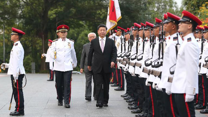 Xi Jinping trifft sich mit seinem Amtskollegen aus Singapur