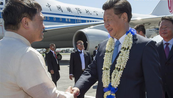 Xi Jinping trifft in Manila ein