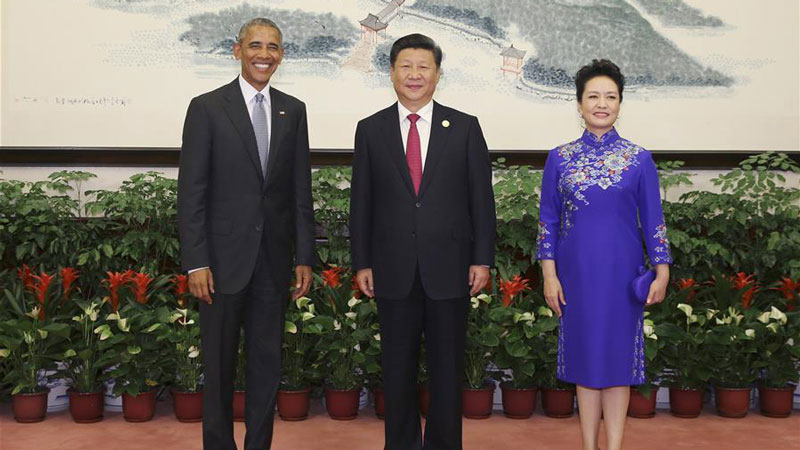 Xi Jinping und Peng Liyuan begrüßen die Gäste zum Bankett für G20-Gipfel in Hangzhou