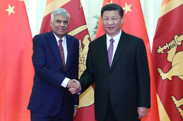 Xi Jinping trifft sri-lankischen Premierminister Ranil Wickremesinghe