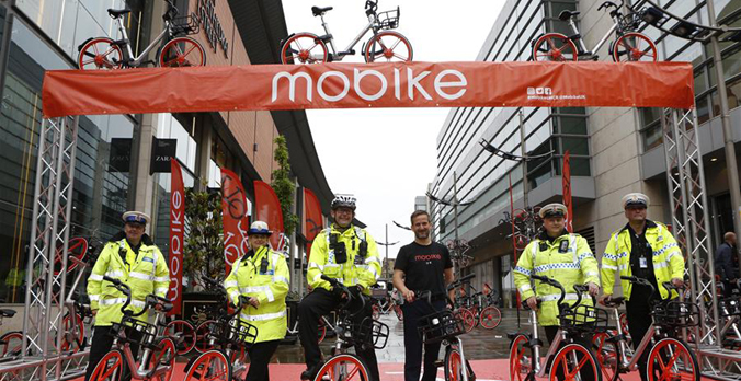Chinas Mobike trifft in Großbritanniens Manchester ein