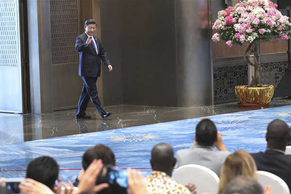 Xi Jinping trifft die Presse am Ende des neunten BRICS-Gipfeltreffens